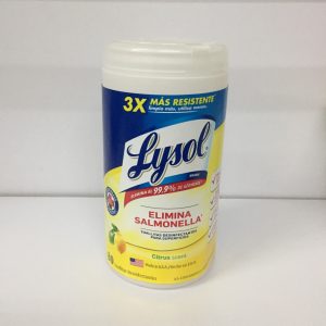 Toallas desinfectantes Lysol bote con 80 toallas